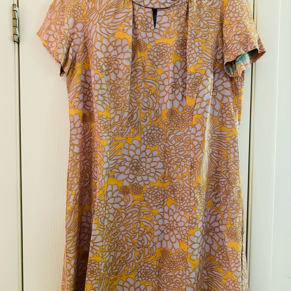 Vintage 1950s Madmen Handmade metal zip Pucci style print Shift Dress M/L - Picture 2 of 11